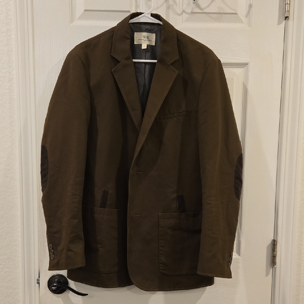 Men's Brown Casual Blazer with Elbow Patches